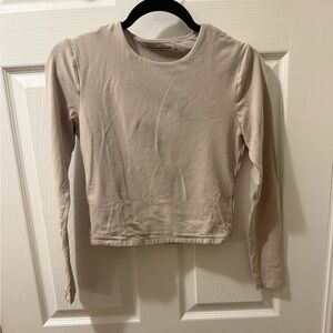 Abercrombie & Fitch Neutral Beige Crewneck Tee